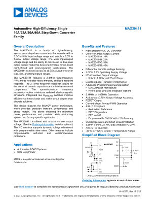 MAX20411 datasheet cover page