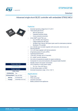 STSPIN32F0B datasheet cover page