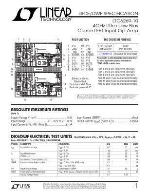 LTC6269-10 datasheet cover page
