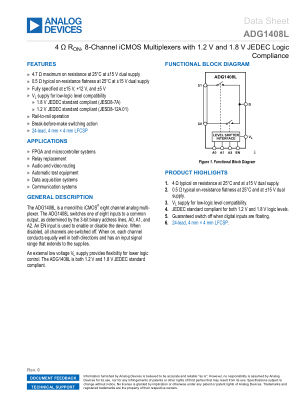 ADG1408L datasheet cover page