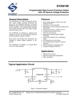 SY20819ERYC datasheet cover page