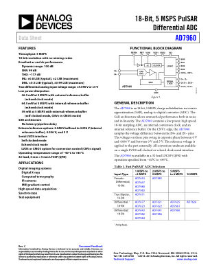 AD7960 数据手册首页