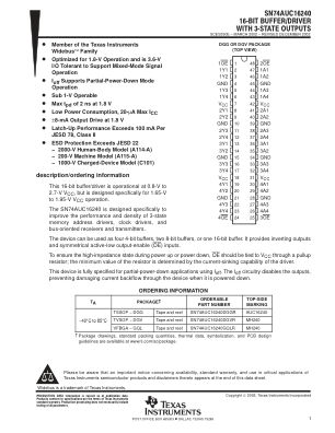 SN74AUC16240 datasheet cover page