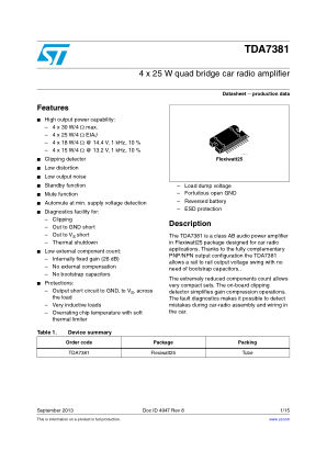TDA7381 数据手册首页