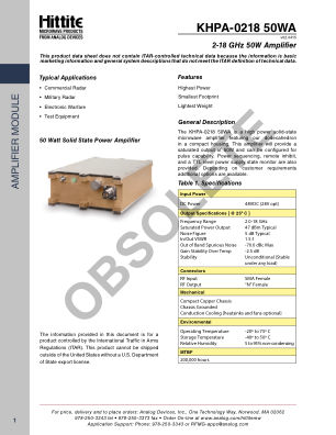 KHPA0218-50WA datasheet cover page