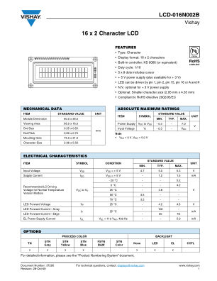 LCD016N002B 数据手册首页