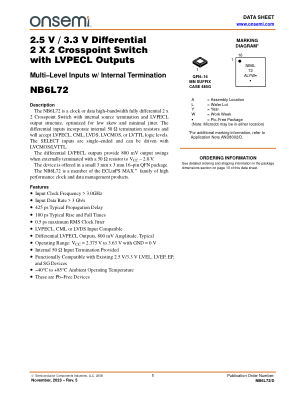 NB6L72 datasheet cover page