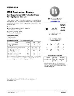 ESD5205 datasheet cover page