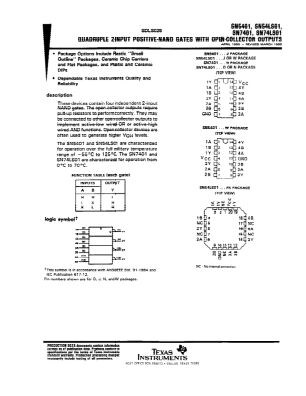 SN54LS01 datasheet cover page