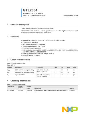 GTL2034 datasheet cover page