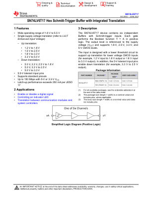 SN74LV6T17 数据手册首页