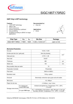 SIGC185T170R2C-L7371M datasheet cover page