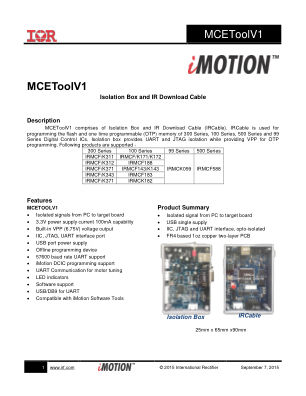 MCETOOLV1 datasheet cover page
