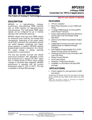 MP2935 datasheet cover page