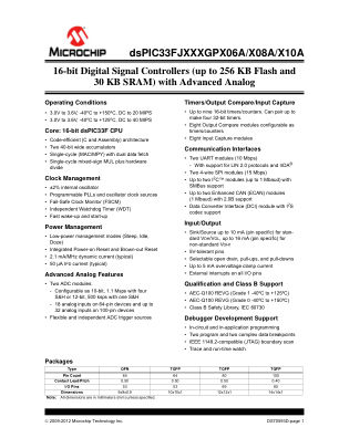 DSPIC33FJ128GP206A-E 数据手册首页