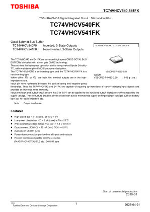 TC74VHCV541FK 数据手册首页