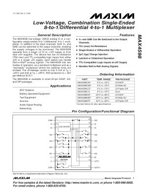 MAX4598 datasheet cover page