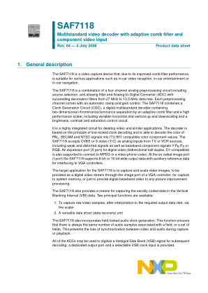 SAF7118 datasheet cover page