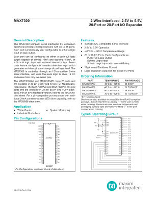 MAX7300 datasheet cover page