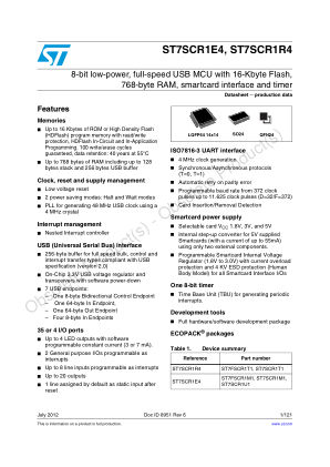 ST7SCR1E4 数据手册首页