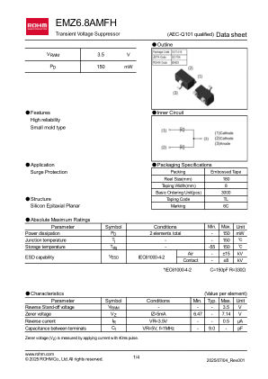 EMZ6.8AMFH datasheet cover page