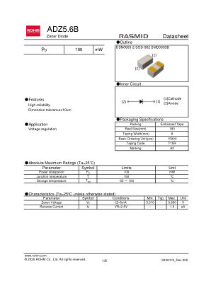ADZ5.6B datasheet cover page