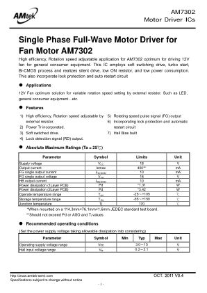AM7302 datasheet cover page