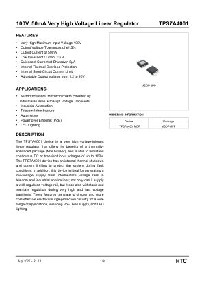 TPS7A4001 datasheet cover page