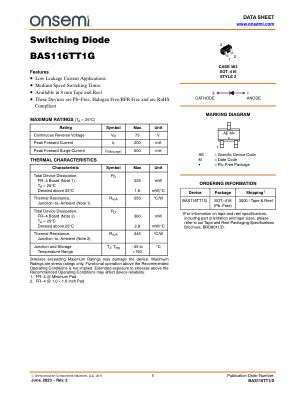 BAS116TT1 数据手册首页