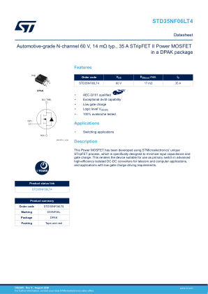 STD35NF06LT4 datasheet cover page