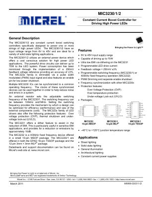 MIC3231YTSE datasheet cover page