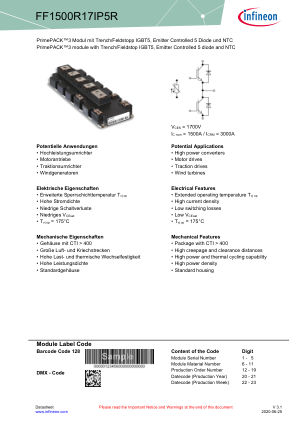 FF1500R17IP5R datasheet cover page