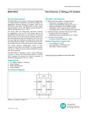 MAX14933 datasheet cover page