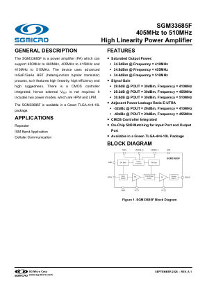 SGM33685F-BRIEF datasheet cover page