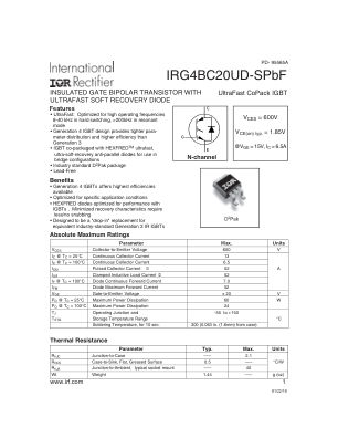 IRG4BC20UD-S 数据手册首页