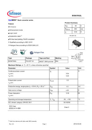 BSS670S2L 数据手册首页