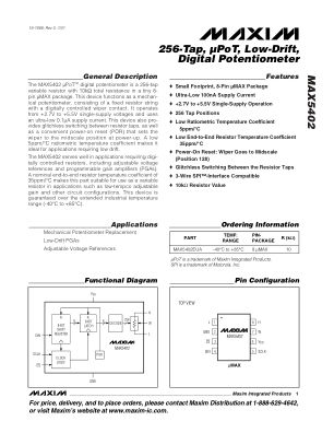 MAX5402 datasheet cover page