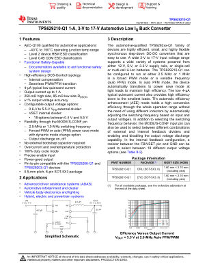 TPS629210-Q1 datasheet cover page