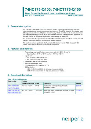 74HCT175PW-Q100J datasheet cover page