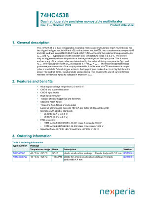 74HC4538D datasheet cover page