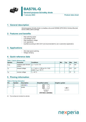 BAS70L-QYL datasheet cover page