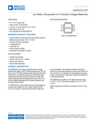 ADR293-EP datasheet cover page