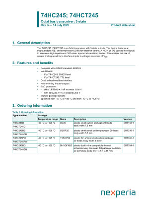 74HCT245PW datasheet cover page