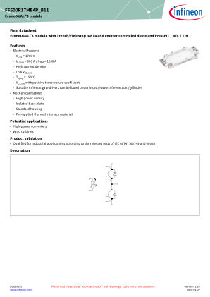 FF600R17ME4P-B11 datasheet cover page