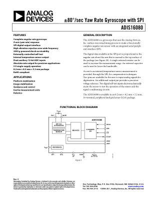 ADIS16080 数据手册首页