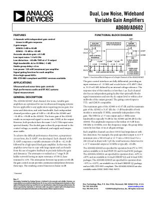 AD600 数据手册首页