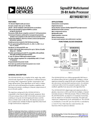 AD1940 datasheet cover page