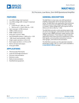 MAX74812 datasheet cover page