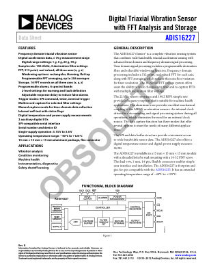 ADIS16227 datasheet cover page