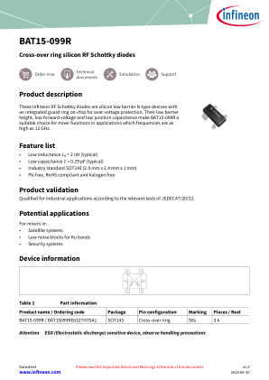 BAT15-099R datasheet cover page